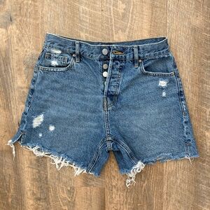 PACSUN | Button Fly High Rise Relaxed Jean Shorts